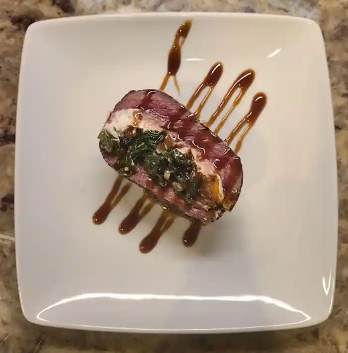 Goat Cheese & Spinach Stuffed Venison Roast